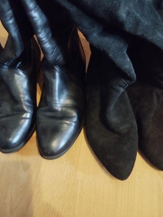 Cizme lungi piele/ piele întoarsă ,la 2 per+ cadou hanorac