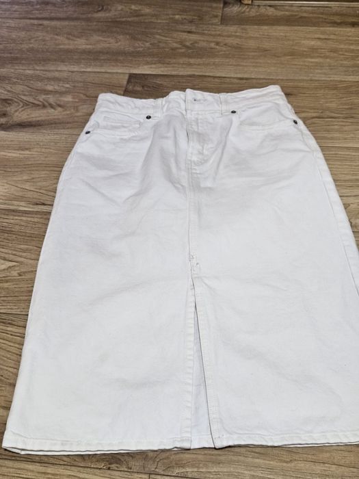 Fusta denim albă H&M