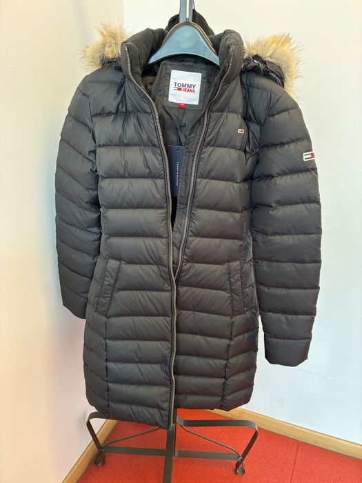 Geaca Tommy Hilfiger Women's Essential Hooded Black Coat