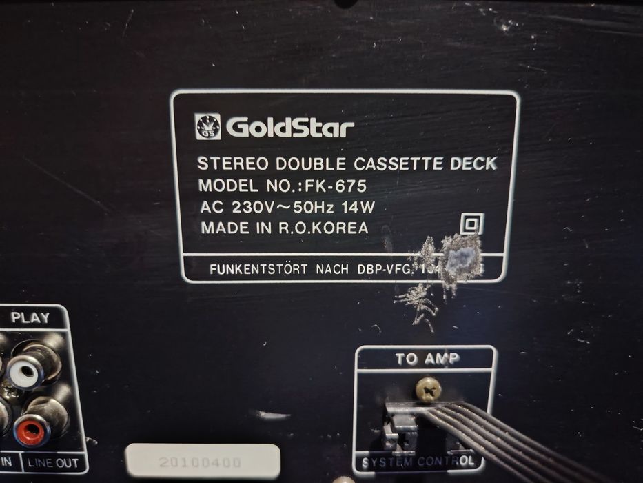 GoldStar model FK-675 deck, defect.