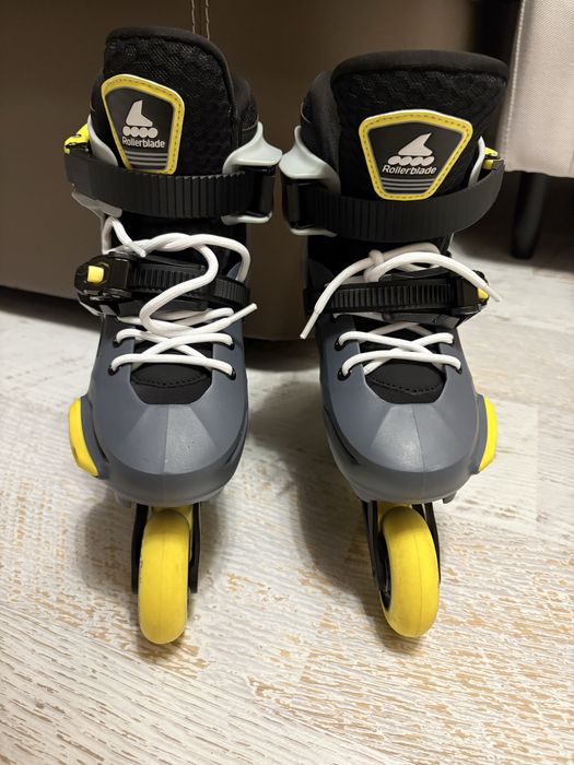 НОВИ Детски ролери Rollerblade Apex Charcoal/ Yellow 30 номер