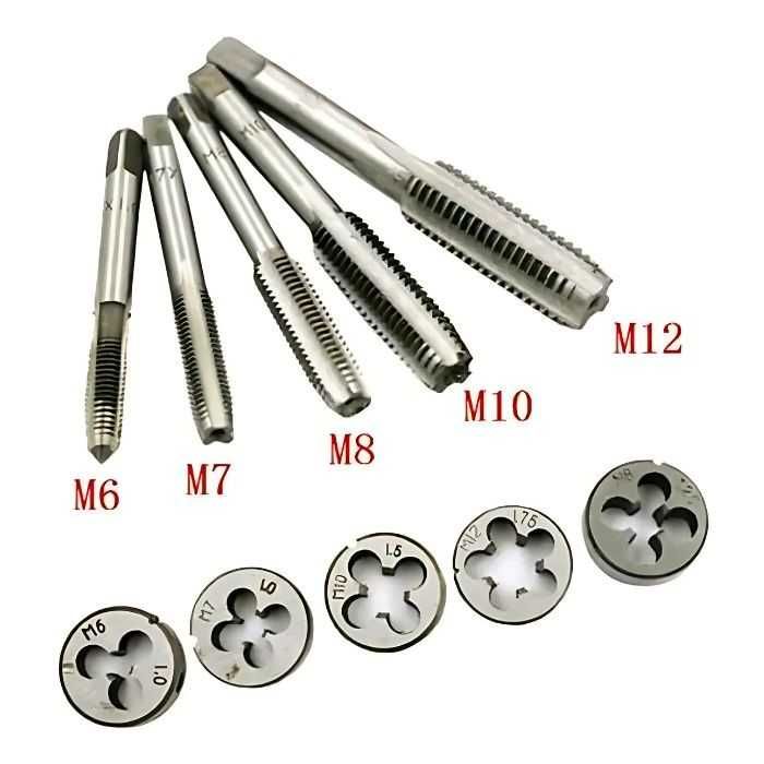 К-т метчик и плашки Automat, 12бр, Стоманени