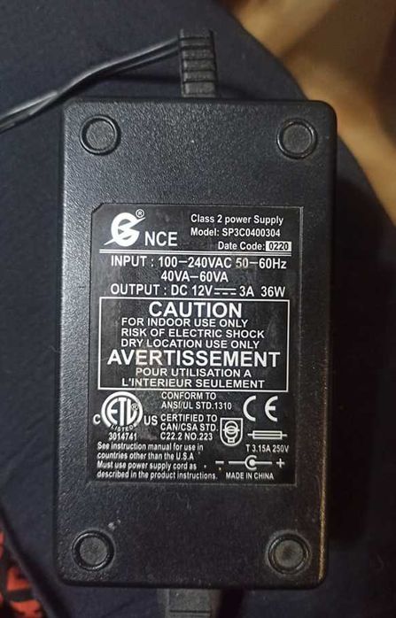 Захранване за лаптоп зарядно SP3C0400304 с кабел и букса 12V 3A 36W