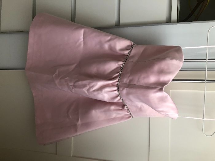 Официална розова сатенена бална рокля Bershka Dressy