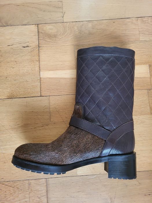 Cizme Musette 38 blana ponei piele vitel