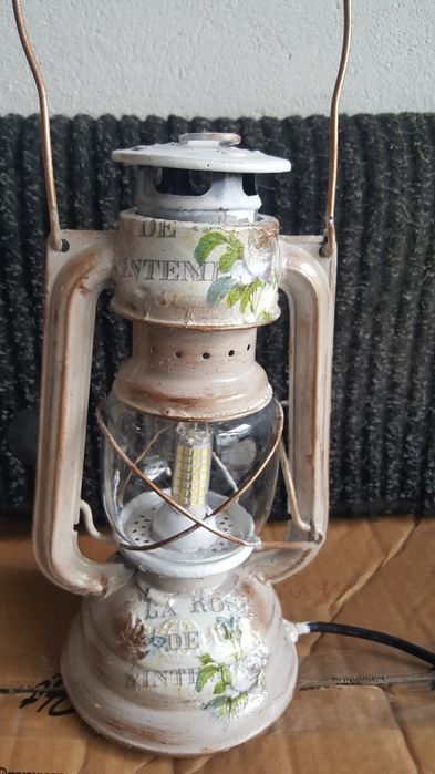 Газен фенер с декупаж и електричество.