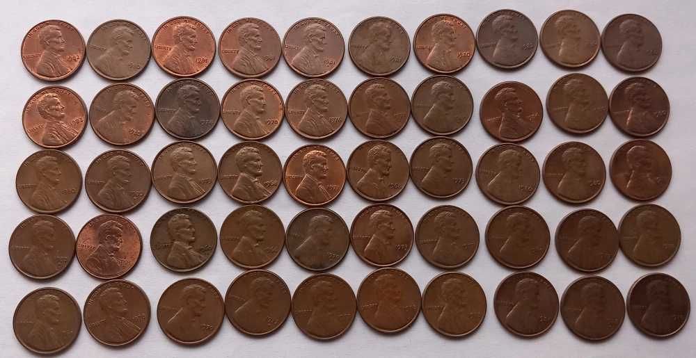 SUA, Lot 1 Cent ( 50 monede )