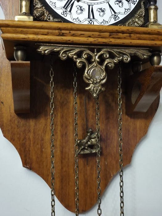 Стенен холандски часовник  „Zaanse“, в махагонов корпус