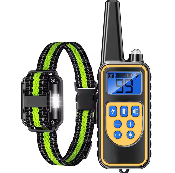 Zgarda cu electroșoc vibrații , lanterna LED și sunet / dresaj canin