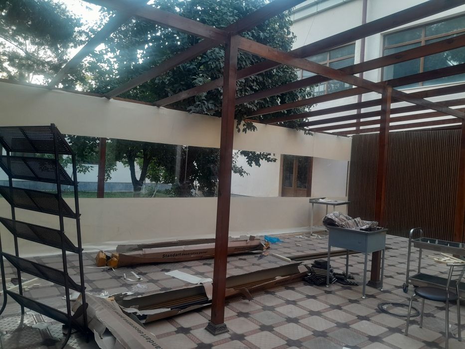 Tent banner salofan ustonovka