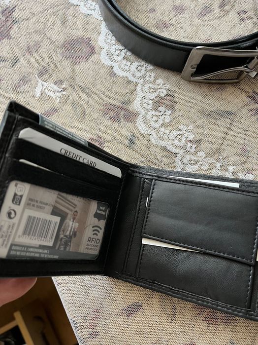 Естествена кожа портмоне, порт карт и колан