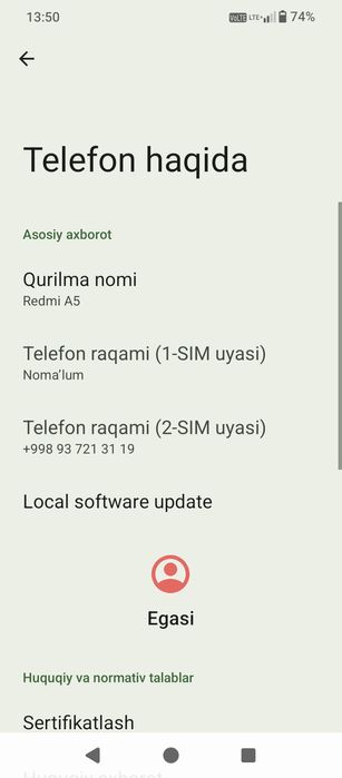 Redmi a5 128 xotira