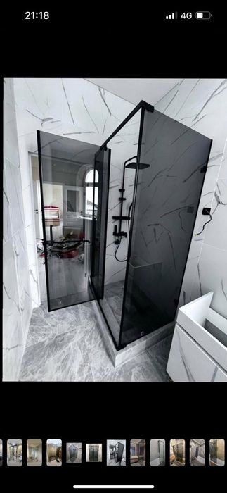 Душевые кабины с коленного стекла