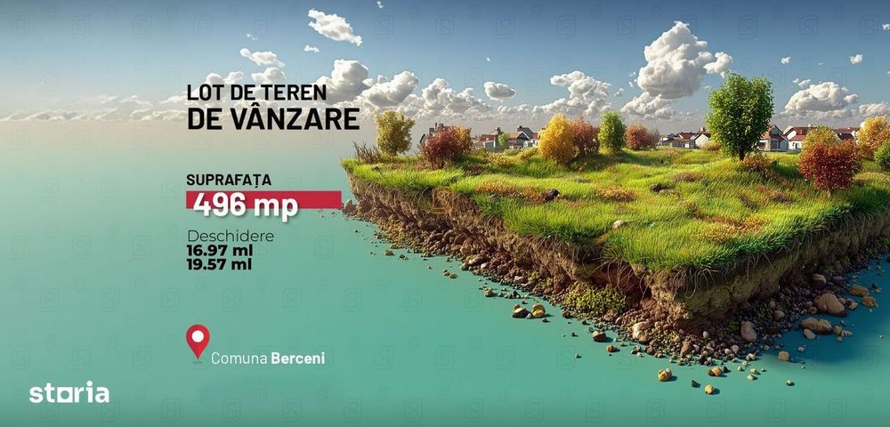 De vanzare teren intravilan 496 mp - Comuna Berceni - Str. Miorita