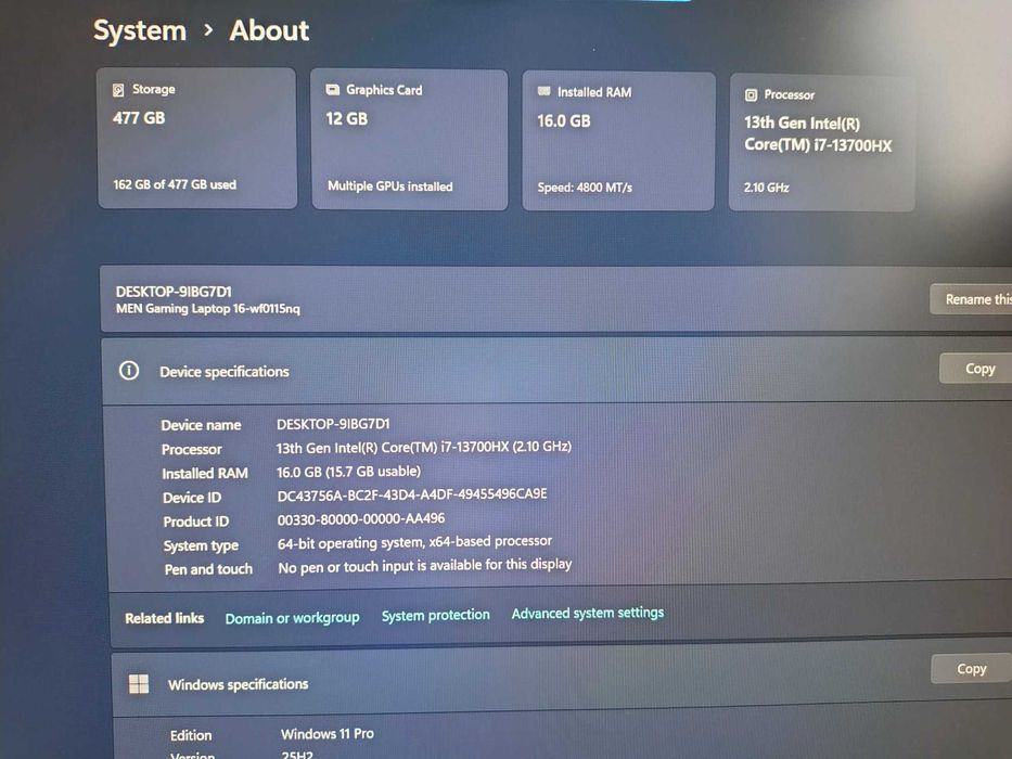 Laptop Gaming HP OMEN 16'', i7-13700HX, RTX 4080 12GB GDDR6, 16GB DDR5 , 512 SSD, 240Hz