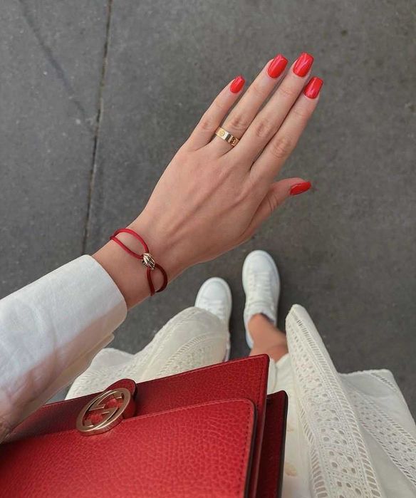 cartier гривна със златни кръгове унисекс червена против уроки картиер