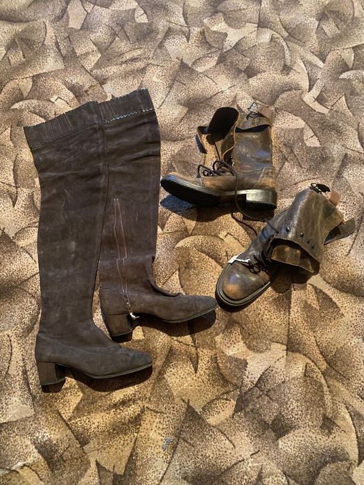 Сапоги кожаные и угги