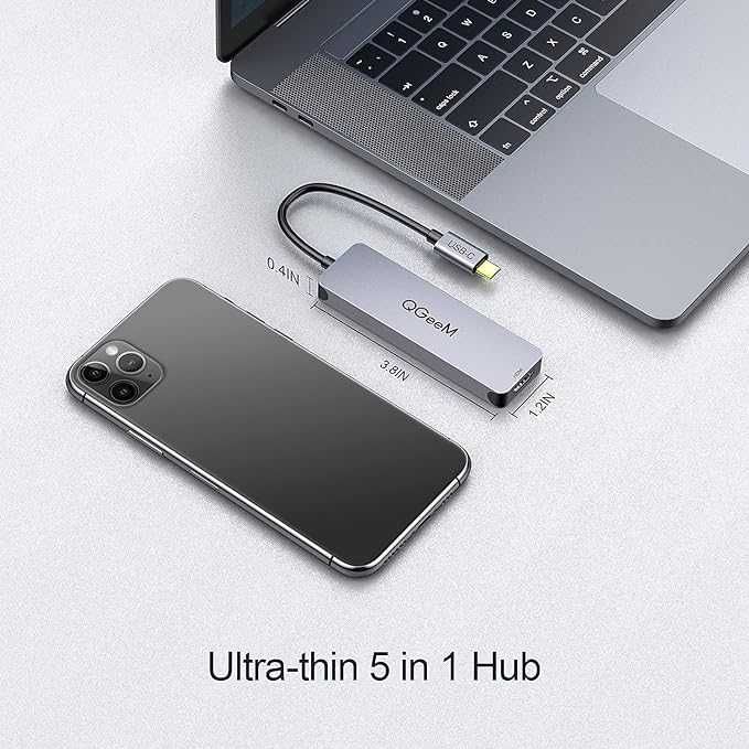 5-в-1 HDMI USB-C хъб QGEEM