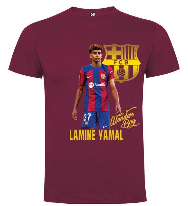 ФЕН тениски LAMINE YAMAL Барселона BARCELONA 4 ЦВЯТА! Или С Твоя идея!