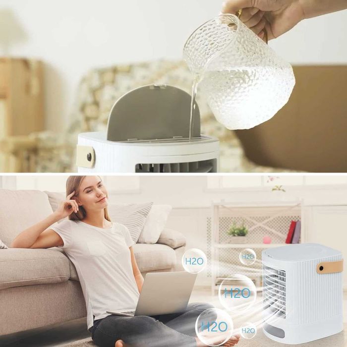 Компактен USB въздушен охладител Nor-tec Air Cooler с LED осветление и резервоар 675 мл
