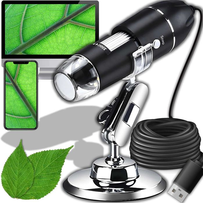 Microscop digital USB cu zoom 1600x 8 LED-uri senzor 2Mpix