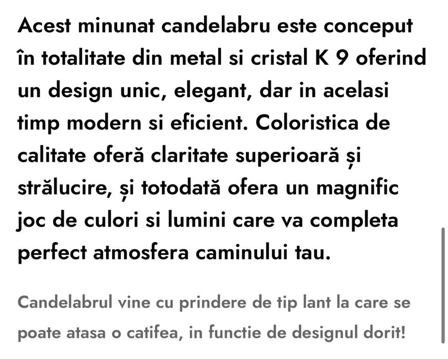 Candelabru din cristal