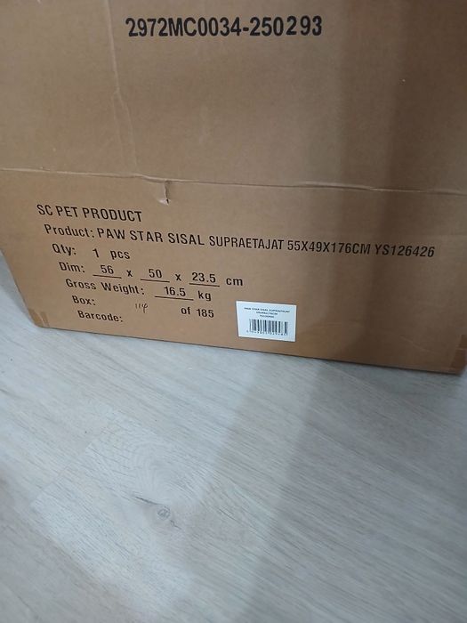 Ansamblu joaca sisal supraetajat pt pisici Pawise Star/ H 176cm- ca nou