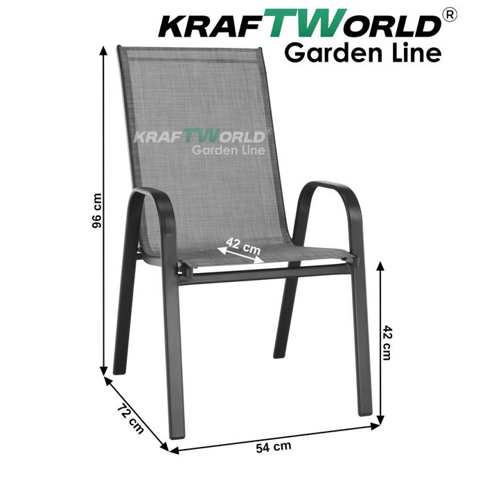 Метален Градински сет Napoli 7 части – Маса с Термо Стъкло и 6 Текстил