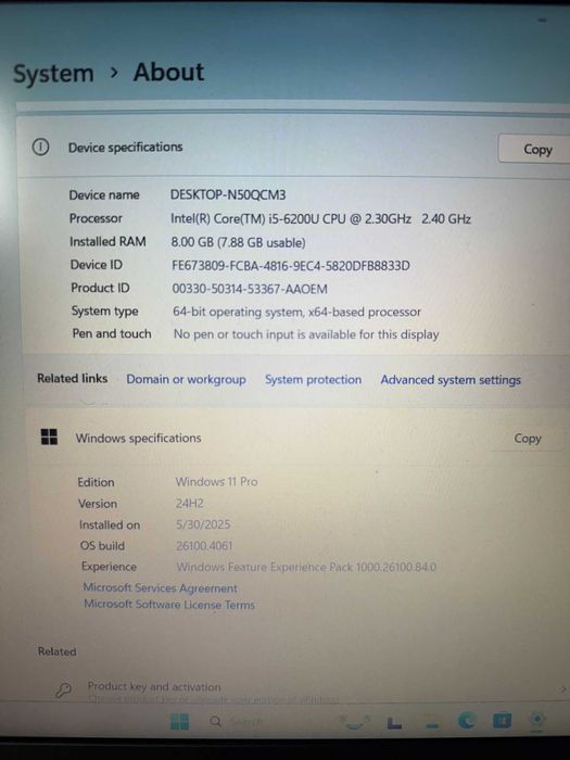 Laptop Hp ProBook 650 G2-15.6 FHD-Core i5-Ram 8GB-SSD 256GB-windows 11