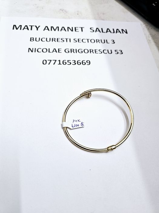 Vand bratara din aur 14 k 7.88 g cod 853