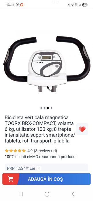 Bicicleta verticala magnetica TOORX BRX-COMPACT