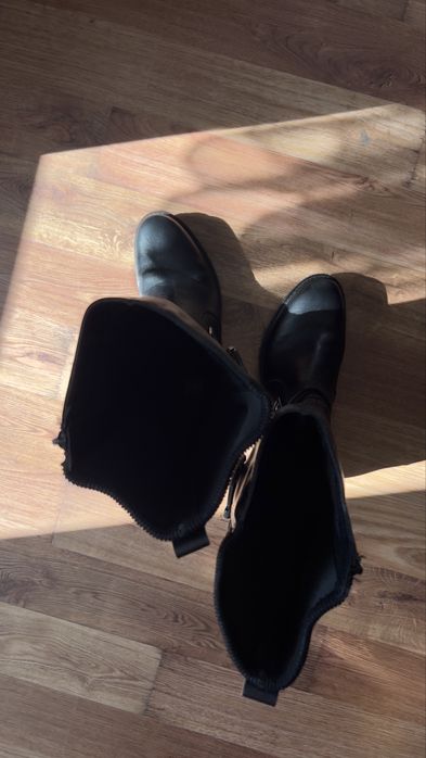 кожени ботуши Remonte, широка горна част с разтягане