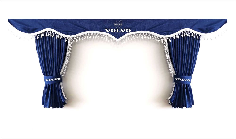 Комплект пердета за камион + кукички сини с бели пискюли