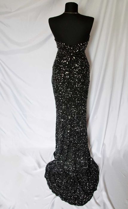 Rochie de nasa de gala evenimente neagra, deosebita, cu paiete