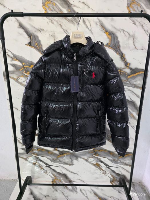 Мъжко яке Polo Ralph Lauren knit jacket zip пролетно размер М черно с качулка поло