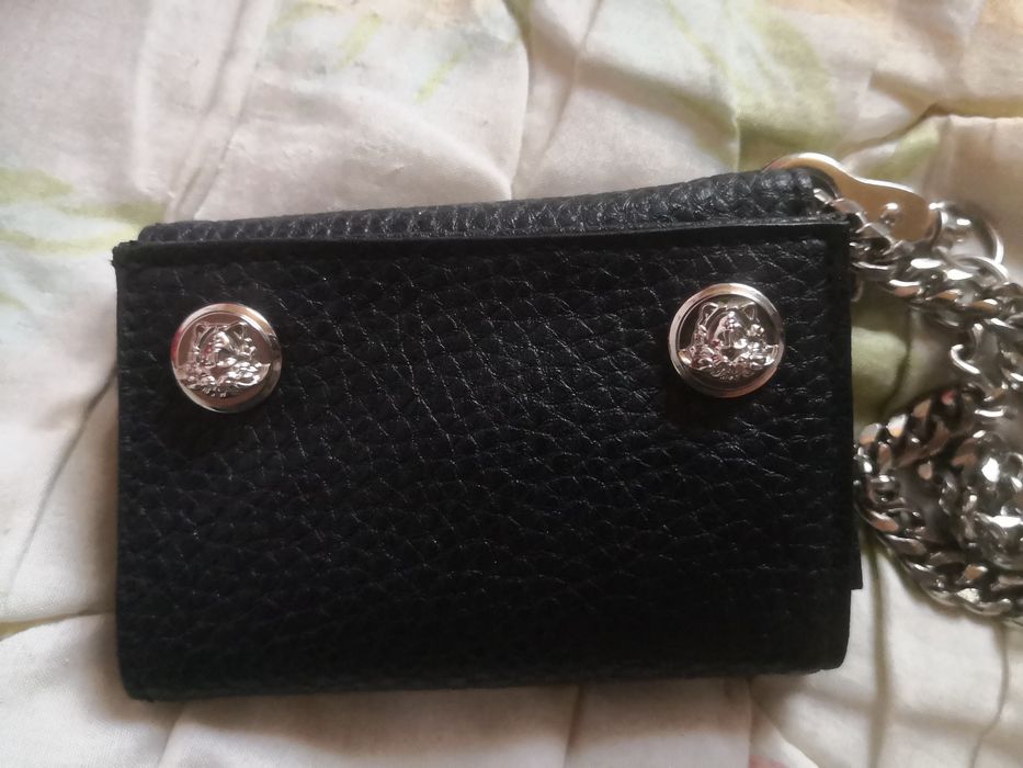 Portofel original Versace biker, cu lanț, nou