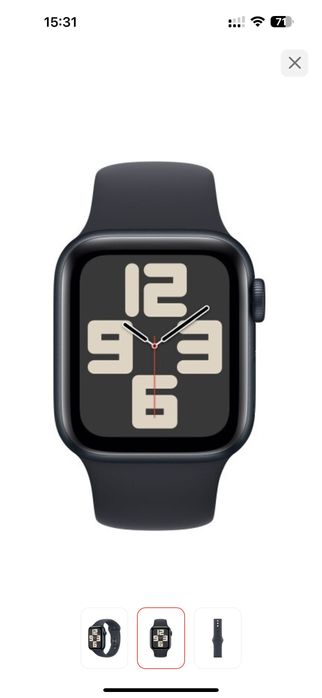 Смарт-часы Apple Watch SE GPS Gen.2 2024 S/M 40 мм черный-черный