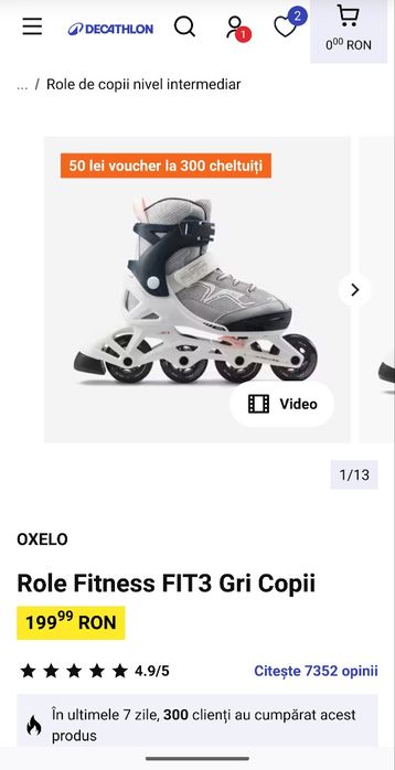 Vând role copii reglabile 29-32 Decathlon