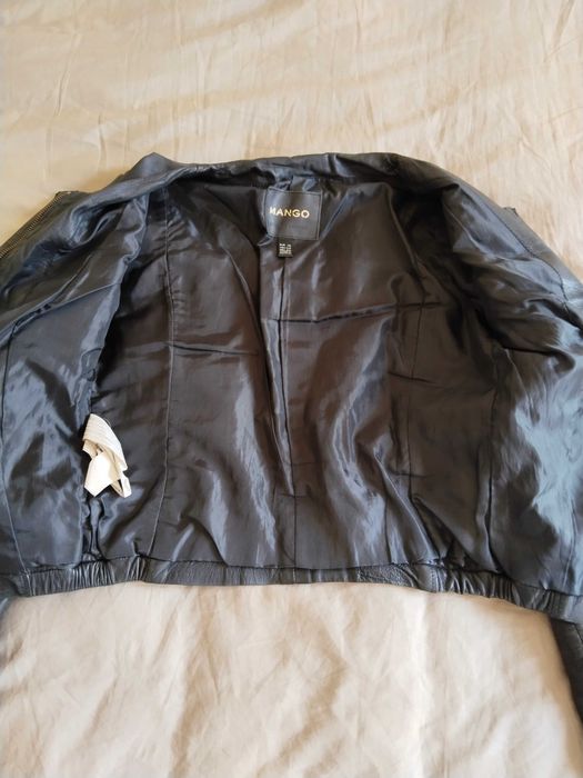 Кожаная куртка Манго XS (Mango)
