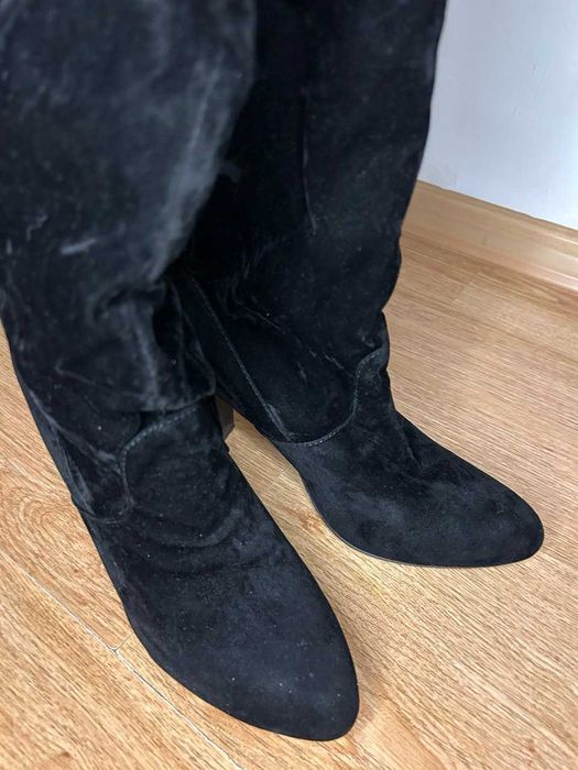 Сапоги высокие демисезонные | Cапоги на каблуке 10см | размер 39-40