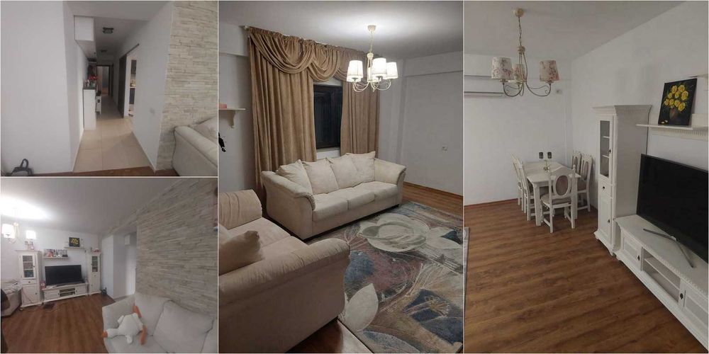 Apart 3 cam. curte proprie, mobilat și utilat. Foișor, loc de parcare.