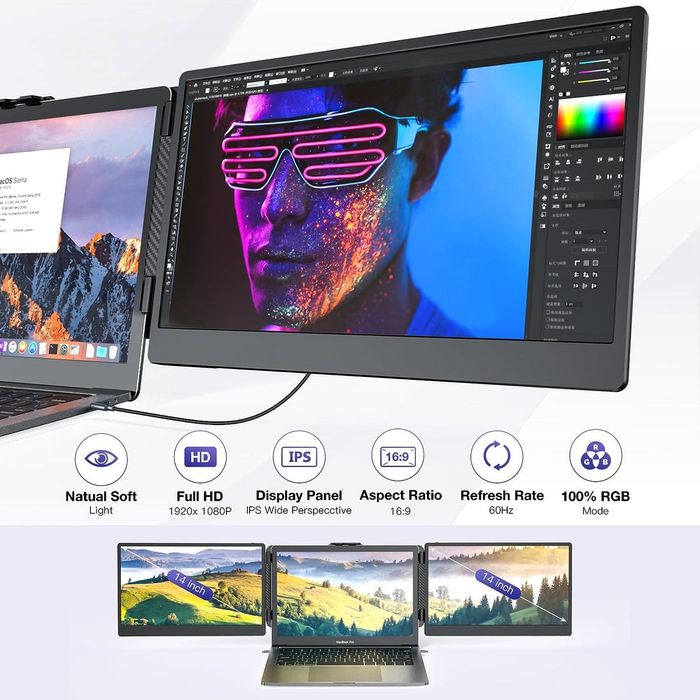 Monitor portabil Kwumsy S2 14.1 inch Full HD (NOU)