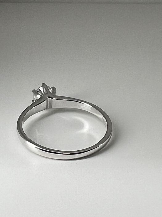 Teilor - Inel logodna aur alb 18k + diamant natural 0,5 k