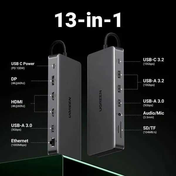 Ugreen CM681 — Универсальный 13-в-1 USB-C Хаб. Есть доставка