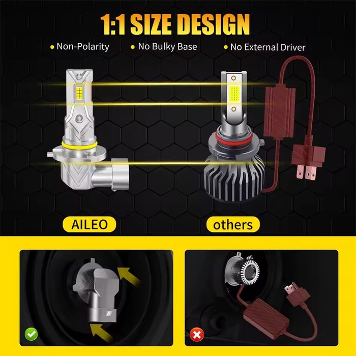 Set Doua Becuri Led H7,H8,H9,H11,Hb3-9005,Hb4-9006,120W/15000Lm/6000K