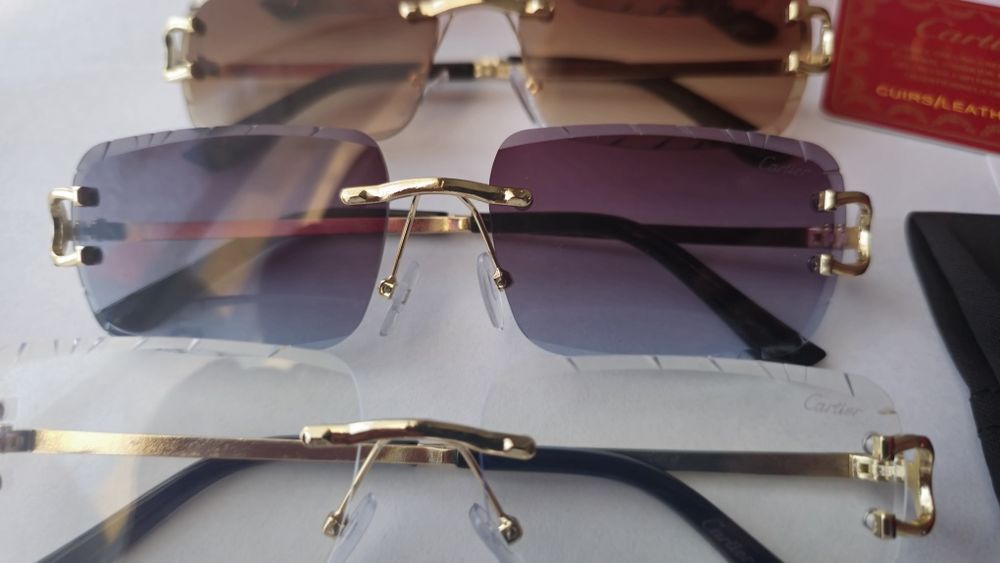 Set ochelari de soare Cartier Rimless Diamond Cut