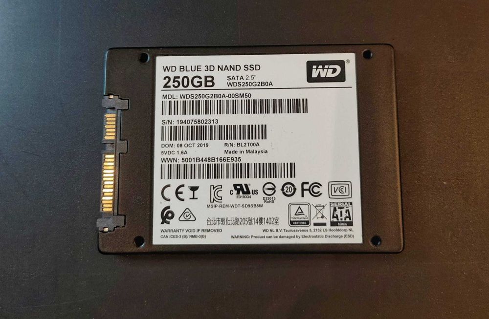 SSD Sata 256 Gb Western Digital Blue 3D NAND