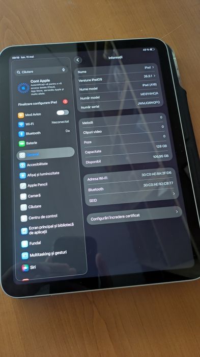 第6世代 iPad Wi-Fi+Cellular + Apple Pencil APPLE Pencil (USB-C) pentru iPad Pro, iPad Air, iPad 11/10, iPad