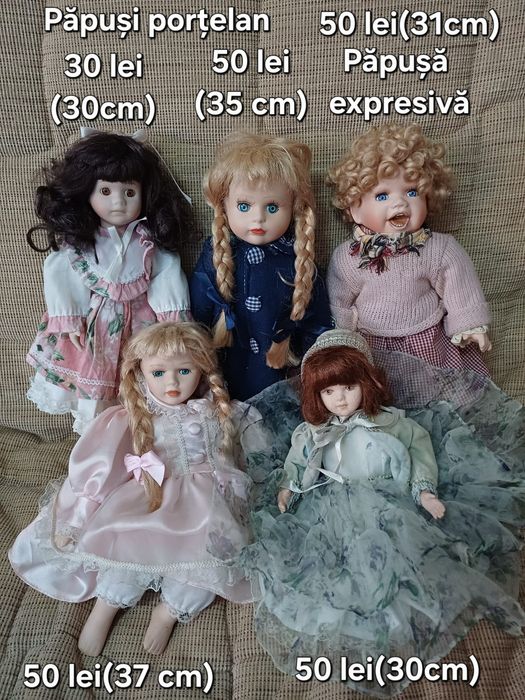 Păpuși porțelan mici și medii