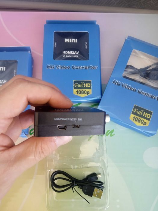 Конвертер видеосигнала, переходник с HDMI на AV (тюльпан)